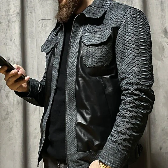 ジャケット・アウター unknown black pythons long coat ジャケット・アウター unknown black pythons long coat ジャケット